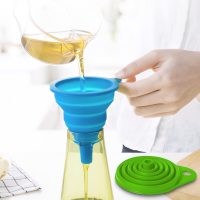 Kitchen Funnel Set 2 Pack, Small and Large, Kitchen Gadgets Accessories Foldable Silicone Collapsible Funnels for Filling Water Bottle Liquid Transfer Food Grade(Green,Blue) - Image 4