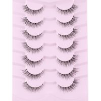 Onlyall Natural Lashes Wispy Lashes Natural Look False Eyelashes Natural Flared Eyelashes False Eye Lashes Soft Fluffy Lashes 7 Pairs D1 Natural (6-13MM) - Image 5