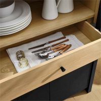 Modway Evie Arched Display Cabinet in Black Oak - Modern Tall Storage Cabinet with Shelves - Sophisticated Glass Door Bookcase - Elegant Living Room and Hallway Accent Cabinet - Image 10