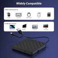 5 in 1 External Blu Ray Drive, Portable Blu Ray Player with USB 3.0 Type-C, CD DVD Burner 3D Blu Ray with SD/TF Port, Blu Ray Drive Compatible with Windows Laptop Desktop (Original Version) - Image 7