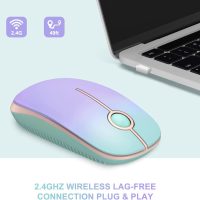 Unipows Wireless Mouse - 2.4G Slim Portable Computer Mouse with Nano Receiver, Less Noise Mobile Optical Mice for Notebook, PC, Laptop, Desktop (Gradient Mint Green) - Image 2