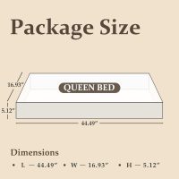 Queen Bed Frame with Headboard and Footboard, with Under Bed Storage, All-Metal Support System, No Box Spring Needed, Easy Assembly,Rustic Brown - Image 2
