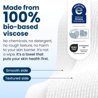 Clean Skin Club Clean Towels XL®, 100% USDA Biobased Face Towel, Disposable Face Towelette, Eczema Association Accepted, Makeup Remover Dry Wipes, Ultra Soft, 50 Count - Image 7