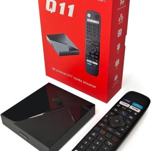 Amlogic S905X4 Q11 Android 11.0 TV Box 8K Decoding 4K HDR 2.4/5Ghz Dual WiFi 8822CS + 1000M Ethernet Smart TV Box 4GB + 32GB with IRI Voice Remote (Not Included Batteries)
