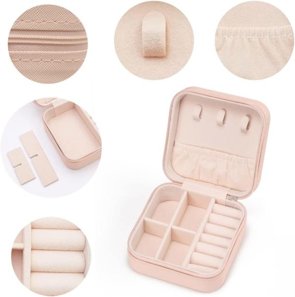 Travel Jewelry Case - Teacher Appreciation Gifts - Small Jewelry Travel Organizer Box Travel Essentials Christmas Gift for Women. White