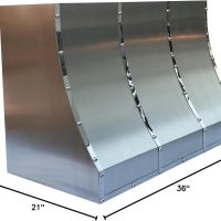 SINDA Hand-Crafted Stainless Steel Kitchen Vent Hood, Professional Stainless Steel Hood Vent, SRH8-TRBW3630R, 36"W x 30"H, Wall Mount, Brushed Stainless Steel - Image 8