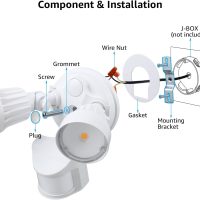 LEONLITE COB LED Security Light, Motion Sensor Flood Lights Outdoor, Aluminum, 3 Modes Motion Detector+Dusk to Dawn+Switch Control, 100-277V, Adjustable 2-Head, IP65, 5000K Daylight, ETL, White - Image 7