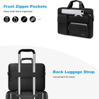 MOSISO Laptop Shoulder Bag, Computer Bag with 2 Raised&1 Flapover&1 Horizontal Pocket&Handle&Belt - Image 2