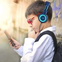 Kids Headphones - noot products K11 Foldable Stereo Tangle-Free 3.5mm Jack Wired Cord On-Ear Headset for Children/Teens/Boys/Girls/Smartphones/School/Kindle/Airplane Travel/Plane/Tablet (Navy/Teal) - Image 8