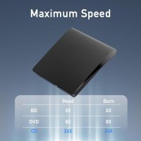 External Bluray Drives, Portable 3D External Blueray/DVD Drive for Pc, Support 50G Disc R/W USB 3.0 Type-C Blu Ray Burner for Laptop, External Bluray Burner Compatible with Windows, Mac OS, Linux - Image 2