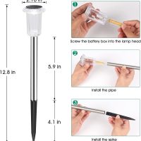Solar Outdoor Lights, 10 Pack Waterproof Stainless Steel Solar Stake Lights for Pathway Garden Yard Path Walkway Driveway Lawn Patio Outside Decor, Cool White - Image 5