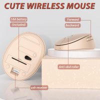 Wireless Keyboard and Mouse, KOOTOP Cute Keyboard and Mouse, 2.4G Wireless Keyboard with Retro Round Keycap for PC, Mac, Laptop,Computer Windows (Milk Tea) - Image 4