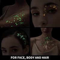 Teenitor 6 Colors Glow in The Dark Glitter Gel, Face Glitter Gel, Body Glitter Hair Glitter for Halloween Makeup UV Black Light Party Cheer Raves Festivals - Image 6
