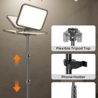 Torjim LED Video Light Kit | 24W, 3000-6500K Dimmable | 5 Lighting Modes | Studio Lights with Tripod Stand, Phone Holder & Wireless Remote | Professional Photography Lighting for Video Recording - Image 7