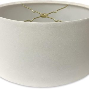 Royal Designs, Inc. Shallow Oval Hardback Lamp Shade, HB-611-12LNWH, Linen White, (10 x 6) x (12 x 7.5) x 7