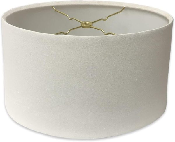 Royal Designs, Inc. Shallow Oval Hardback Lamp Shade, HB-611-12LNWH, Linen White, (10 x 6) x (12 x 7.5) x 7