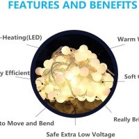 Globe String Lights 49 Feet 100 led,8 Modes Fairy Lights Plug in,Indoor Lights for Bedroom,Classroom,Outdoor Lights for Patio,Garden,Party,Wedding-Warm White - Image 3