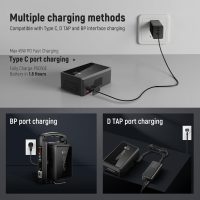 Neewer Mini V Mount Battery with D Tap/USB C/USB A/BP/Dual DC Ports/OLED Screen, 3450mAh 50Wh 14.54V V Lock Battery Supports 45W PD Fast Charging for Camera Monitor Camcorder Video Light, PS050E - Image 4