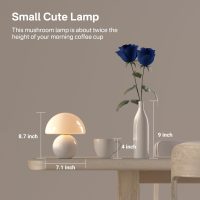 Mushroom Lamp Table Lamp for Bedroom,Desk Bedside Small Lamps for Living Room Night Stands,Mushroom Decor Cute Mini Modern Mid Century Lamps,Unique Aesthetic Home Living Room Decor(White) - Image 3