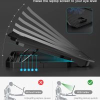 KeiBn Laptop Cooling Pad, Gaming Laptop Cooler 2 Fans for 10-15.6 Inch Laptops, 5 Height Stands, 2 USB Ports (S039) - Image 3
