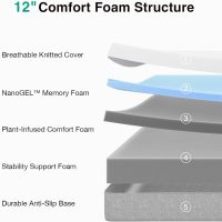 Novilla Queen Size Mattress, 12 Inch Gel Memory Foam Mattress for Cool Night & Pressure Relief, Medium Plush Feel with Motion Isolating, Bliss - Image 3