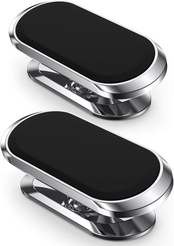 2 Pack Magnetic Phone Holder for Car, Upgrade Magnet - 360 Rotation and Easy Installation, Compatible with All Smartphones,Dashboard Car Phone Holder,Must be Used Together with Iron Sheets