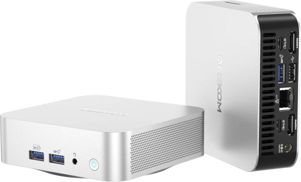 GEEKOM A6 Mini PC with AMD Ryzen 7 6800H, 16GB DDR5 RAM 512GB M.2 NVMe SSD, Radeon 680M, Compact Aluminium Design Windows 11 Desktop Computer for Home/Business, USB4/8K UHD/Wi-Fi 6E/BT 5.2