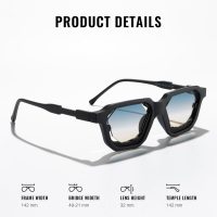 Fashion Hollow Out Square Sunglasses for Women Men Retro Small Frame Sunglasses for Driving Travel Beach Outdoor Activities - Image 5