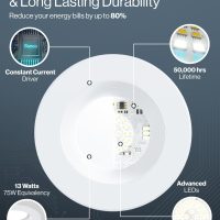 Sunco Retrofit LED Recessed Lighting 6 Inch, Downlight Can Lights for Ceiling, Baffle Trim, 965 LM, 13W (120W Equivalent), 5000K Daylight, Dimmable, Damp Rated UL 4 Pack - Image 6