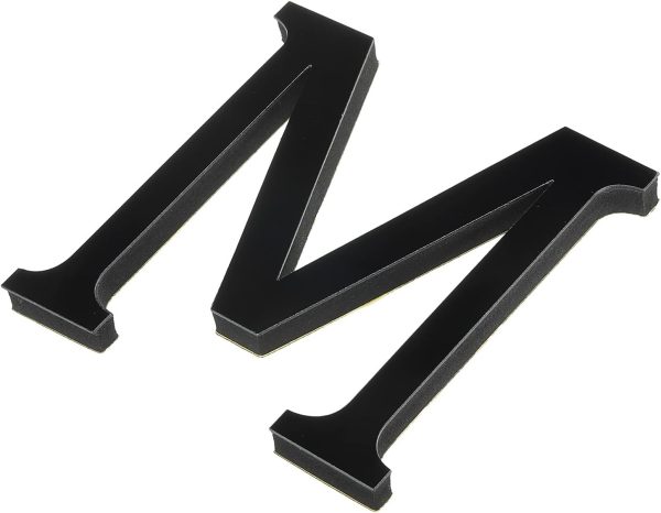3D Acrylic Alphabet Mirror Wall Stickers Letter M Self-Adhesive Home Decor Letter Sign Art Sticker Decal for DIY Home Decoration Black