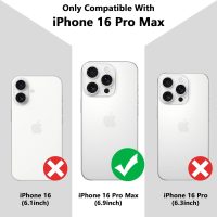 Compatible with iPhone 16 Pro Max Case with Finger Hand Strap Kickstand, Trendy Cool Leopard Cheetah Print Phone Case for Women Men, Full Camera Protection Shockproof Protective Cover, White - Image 7