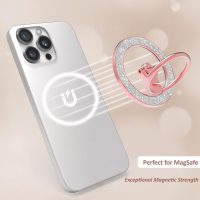 for MagSafe Phone Grip Stand, Magnetic Phone Ring Holder for MagSafe, Magnetic Ring Holder for iPhone. (Glitter Rose Gold) - Image 5