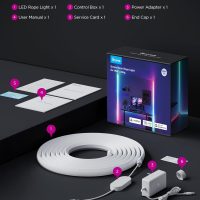 Govee Neon Rope Light for Wall Lining, LED Rope Lights Work with Matter, Google Assistant, Alexa, 16.4ft RGBIC Strip Lights with Smart App Control and Music Sync for Living Room, Bedroom, Wall Corners - Image 9