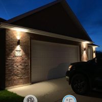 LEONLITE Modern Outdoor Cylinder Wall Lights 12", Porch Light in 2 Lights, Up Down Lights, Matte Black Waterproof Wall Sconce, Aluminum, E26 Base, Exterior Light Fixture Wall Mount, ETL, Pack of 2 - Image 2