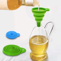 Kitchen Funnel Set 2 Pack, Small and Large, Kitchen Gadgets Accessories Foldable Silicone Collapsible Funnels for Filling Water Bottle Liquid Transfer Food Grade(Green,Blue) - Image 5