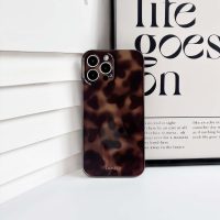 NITITOP Compatible with iPhone 14 Pro Max Case Cute Stylish Leopard Print Amber Aesthetic Tortoise Design for Women Girls Men Soft TPU Shockproof Protective Cover - Brown - Image 6