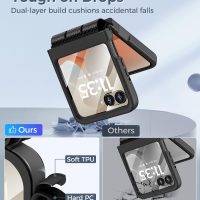 for Motorola Razr 2024/2025 Case, for Moto Razr 2025/2024 Phone Case [Screen Protector][Hinge Protection] – Dual-Layer Slim Cover with Soft TPU & Hard PC, Anti-Scratch Shockproof Cover - Black - Image 3