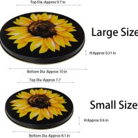 Burner Covers for Electric Stove (Yellow/Black Sunflower, Round D8/10‘’) - Image 2