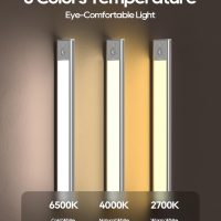 2 Pack Under Cabinet Lighting, 3 Color Temperature Motion Sensor Light Indoor, 2200mAh Rechargeable Closet Lights Motion Sensored, Adjustable Brightness, Under Counter Lights for Kitchen - Image 2