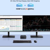 N10 Mini PC Intel N100 (Up to 3.6GHz),16GB DDR4 RAM 512GB M.2 SSD, 4k UHD Dual Display HDMI/Type C/VESA, WiFi, BT, Gigabit Ethernet, Mini Desktop Computer for Home & Business - Image 5