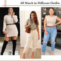 Women's Leather adjustable Belt Set - Gold Buckle Waist Belts for Pants, Jeans & Dresses - Image 3