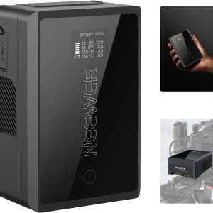 Neewer Mini V Mount Battery with D Tap/USB C/USB A/BP/Dual DC Ports/OLED Screen, 3450mAh 50Wh 14.54V V Lock Battery Supports 45W PD Fast Charging for Camera Monitor Camcorder Video Light, PS050E