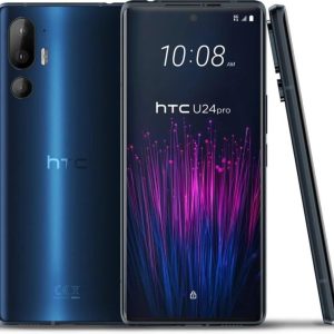 HTC U24 Pro 5G GSM Unlocked Smartphone, 12GB+256GB, 6.8" 120Hz OLED Display, 50+8+50MP Cameras, 4600mAh, Wireless Charging - Blue