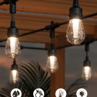 XMCOSY+ Outdoor String Lights Smart, 49Ft RGBCWIC Patio Lights Waterproof, App Control, Compatible with Alexa, Color Changing LED String Light for Outside Yard Garden Porch - Image 7