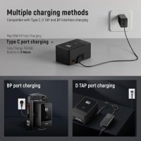 NEEWER PS099E Mini V Mount Battery, 6800mAh 99Wh 14.5V Mini V Lock Battery with D Tap Cable/BP/65W PD Type C/USB A/Dual DC/OLED Display for Video Camera Camcorder, Compatible with SmallRig BMPCC 4K 6K - Image 5
