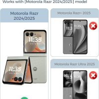 for Motorola Razr 2024/2025 Case, for Moto Razr 2025/2024 Phone Case [Screen Protector][Hinge Protection] – Dual-Layer Slim Cover with Soft TPU & Hard PC, Anti-Scratch Shockproof Cover - Black - Image 2
