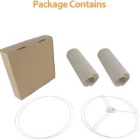 Lamp Shades Set of 2, Drum Lampshades 12.6" Diameter x 8.3" High Lamp Shades for Table Lamps Natural Linen, For Floor Lamps, Table Lamps, Easy Assembly Required, Harp Not Included, Beige - Image 3