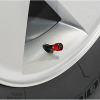 for Cadillac V Logo in Black on Red Aluminum Tire Valve Stem Caps - Official Licensed - Image 2
