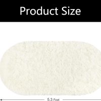 Softlife Fluffy Rugs for Bedroom, Shag Cute Area Rug for Girls/Boys and Kids Baby Room Home Decor, 2.6 x 5.3 Feet Oval Indoor Carpet for Nursery Dorm Living Room, Creamy - Image 2