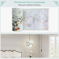 Drum lamp shades, 13x13x10in Fabric Lamp Shade, Printed Floral and Bird Print Lamp shades, 1 Pack Lamp Shades for Table Lamps, Support Spider and E26/E27 Base - Image 7